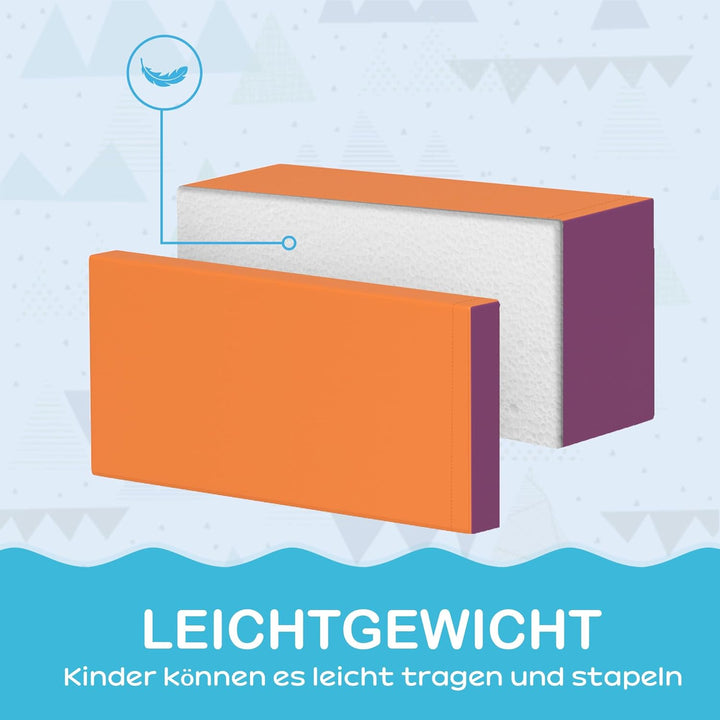 HOMCOM 7 TLG. Schaumstoff Bausteine Kinder Softbausteine Toben & Klettern Bauklötze Weiche Riesenbau