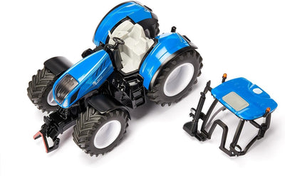 siku 3291, New Holland T7.315 HD, Spielzeug-Traktor, 1:32, Metall/Kunststoff, Blau, Inkl. Frontgewic