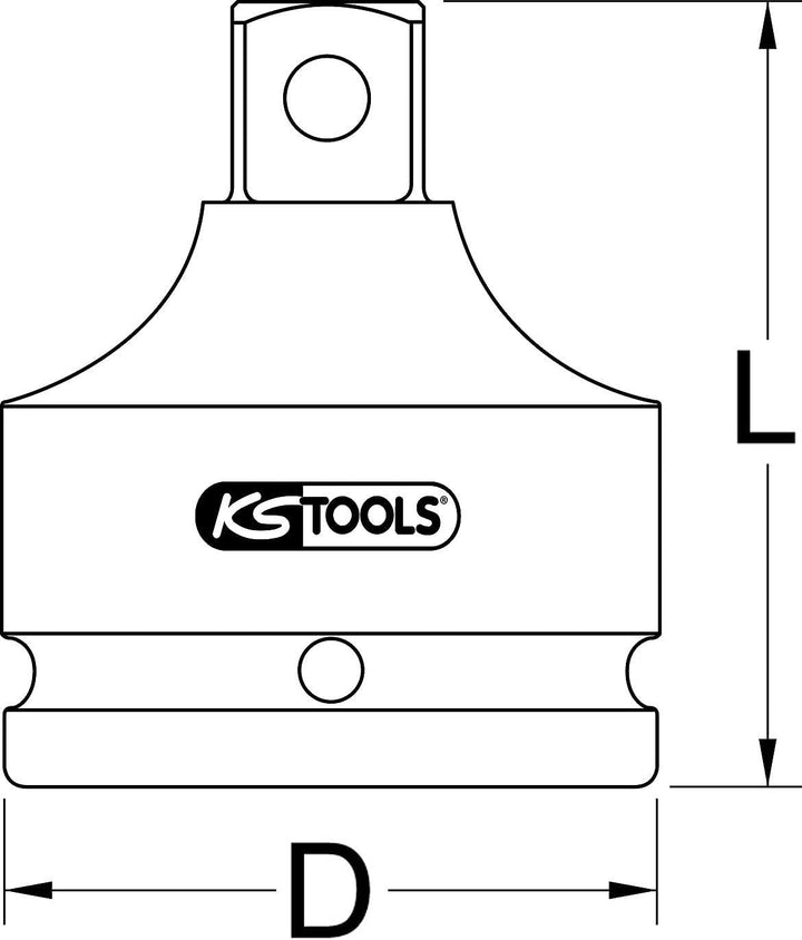 KS Tools 515.1372 3/4" Kraft-Stecknuss-Adapter, 3/4"F x 1/2"M, 1/2"M