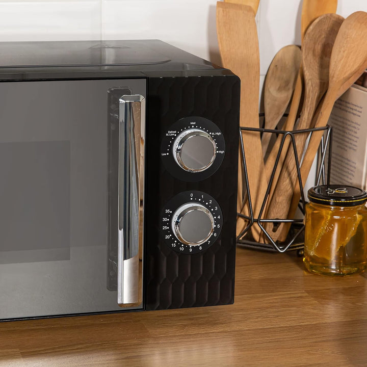 Russell Hobbs Honeycomb RHMM715B Solo Mikrowelle, 17 Liter, 700W, Schwarz, mit 5 Leistungsstufen, In