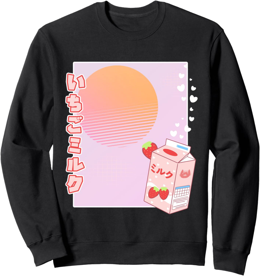 Strawberry Milk Ichigo Miruku Kawaii Japanese Design Sweatshirt