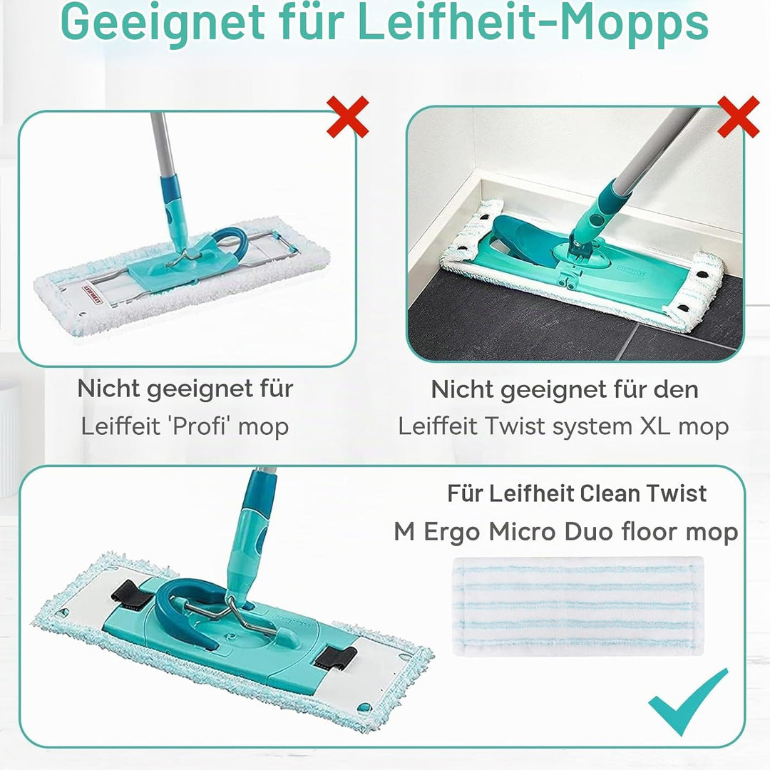 Sgizoku 5 Wischbezug kompatibel mit Leifheit Clean Twist M Ergo Micro Duo Bodenwischer, Mikrofaser E