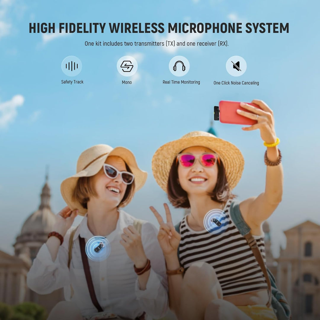 NEEWER drahtloses Mikrofon Set für Telefon mit Typ C Schnittstelle, Lavaliermikrofon für iPhone 15 S