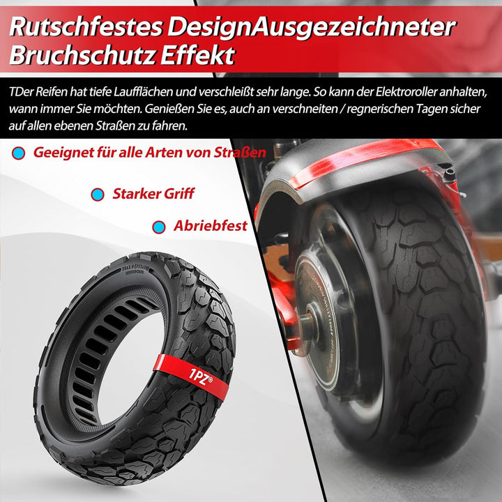 1PZ GKB-N01 10x3 80/65-6 255 x 80 Vollreifen Solide Reifen Ersatz für KUGOO M4 Zero 10X Kaabo Wolf W