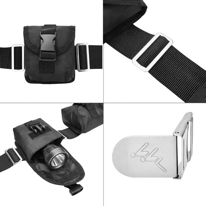 MOPHOEXII Scuba Weight Belt with Detachable 4 Pockets, Quick-Release Buckle Diving Pocket Weight Sta