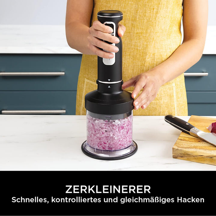 Ninja Foodi 3-in-1 Stabmixer, Handmixer & Zerkleinerer, Stufenweise Anlauf, 2 Misch- und 5 Rührgesch
