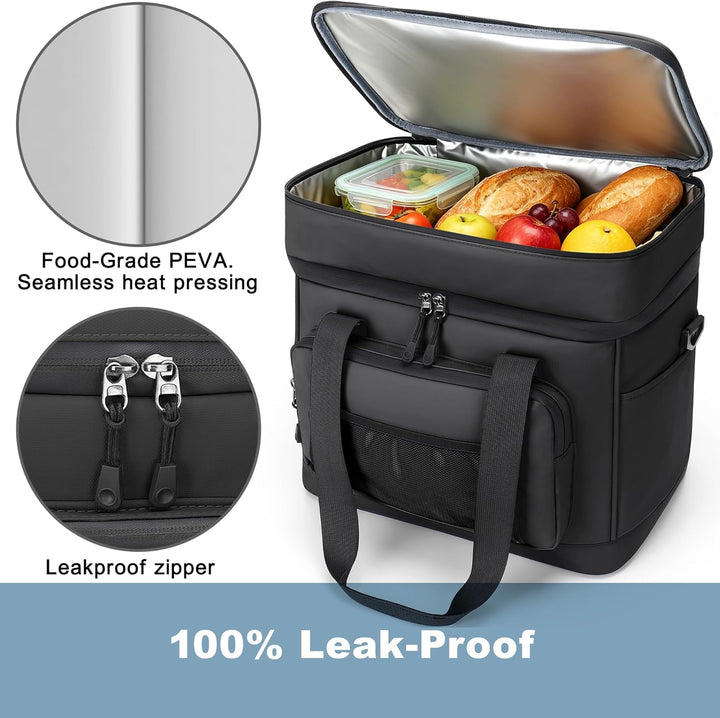 Kühltasche, 40L Grosse Kühlbox Faltbar, Wasserdichte Doppelwand Thermotasche Isolierte Picknicktasch