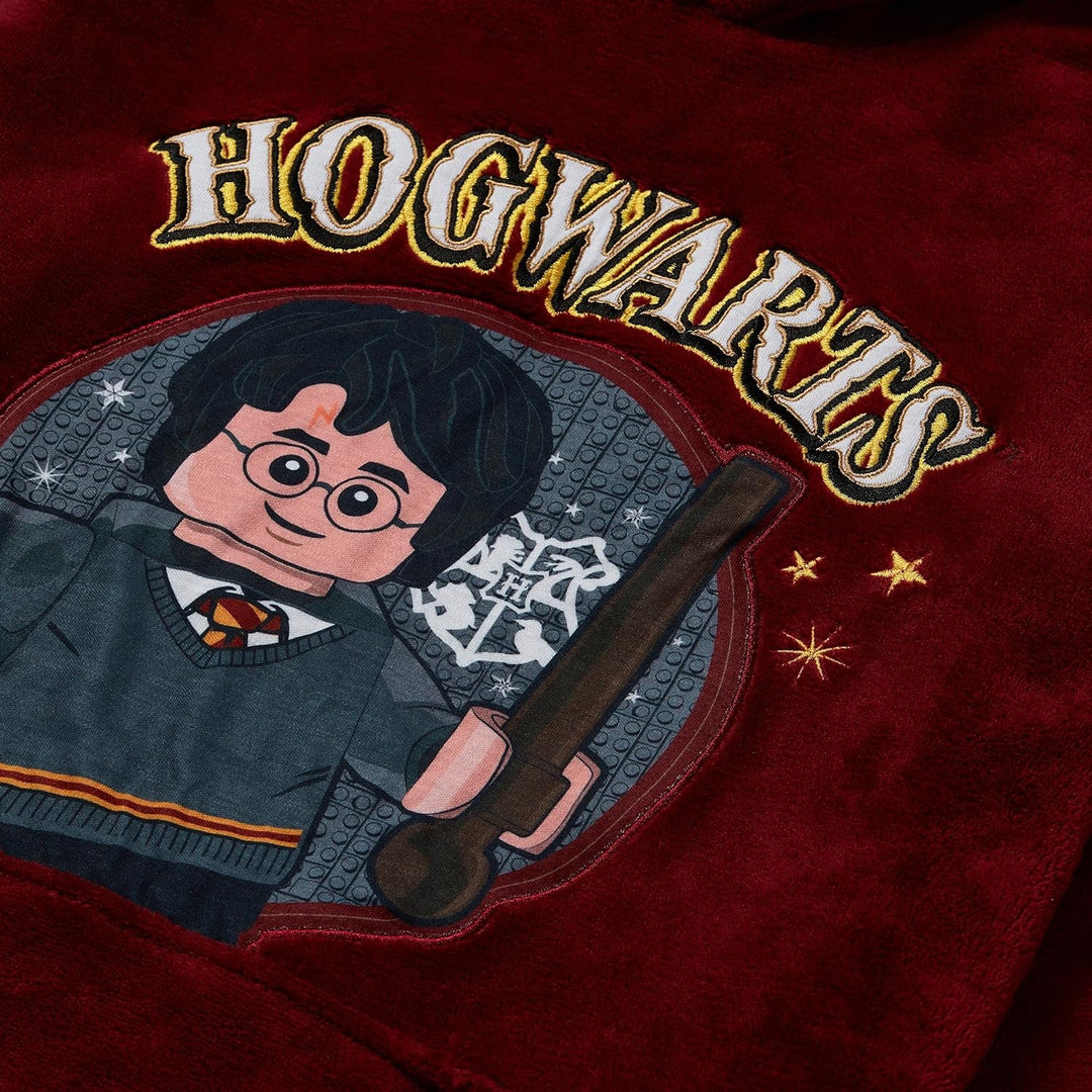 LEGO Harry Potter Kinder Übergrosser Fleece-Lounge-Kapuzenpullover Rot Einheitsgrösse