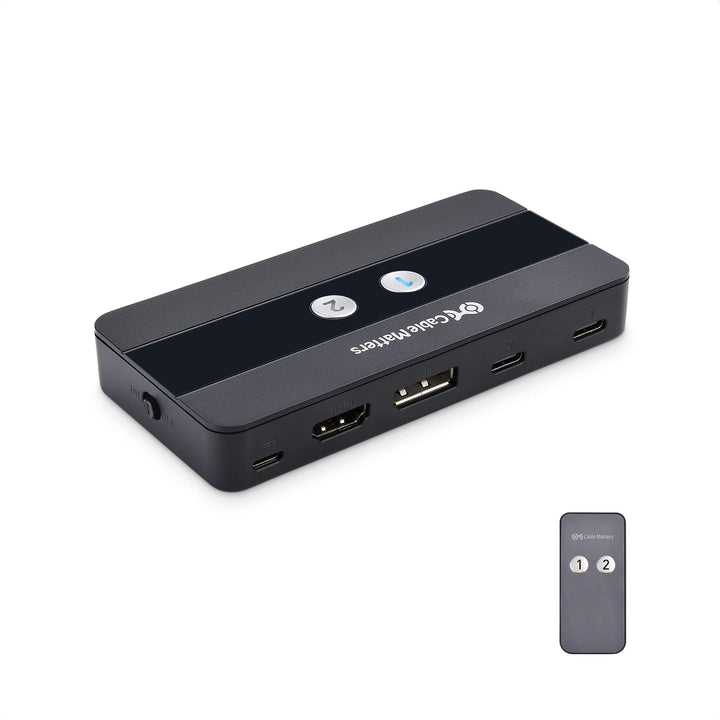 Cable Matters Dual 4K 60Hz USB C KVM Switch 2 Monitore/KVM Switch Displayport, HDMI & 4x USB 3.0 - F