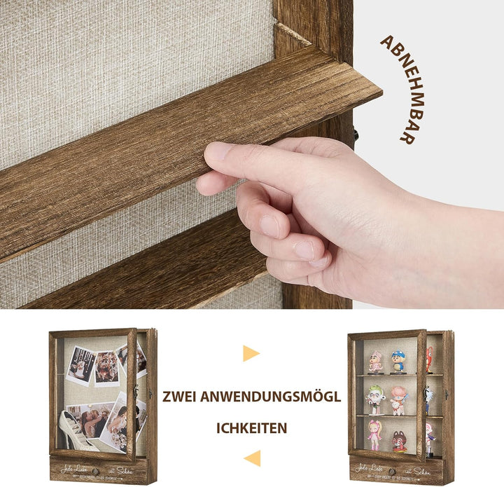 AW BRIDAL Tiefe Vitrine für Erinnerungen, Ideal als Hochzeitsdeko, Einzugsgeschenk oder Wohnaccessoi