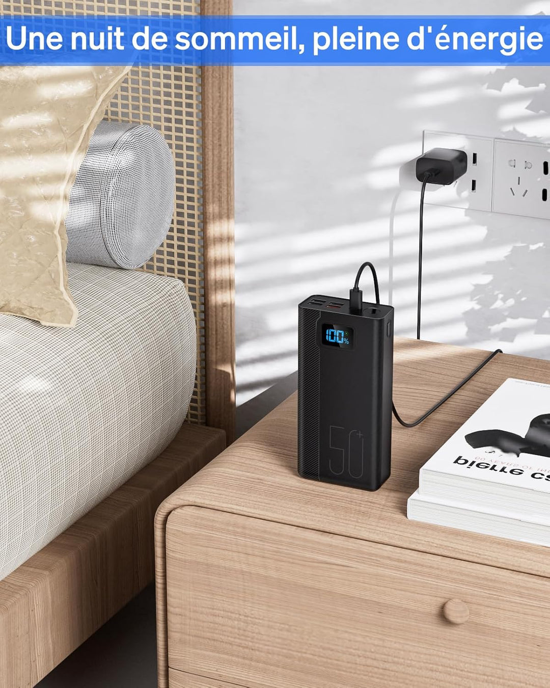 Power Bank 50.000 mAh, externer Akku mit 22,5 W, schnelles Laden, hohe Kapazität, 5 Ausgänge und 3 E