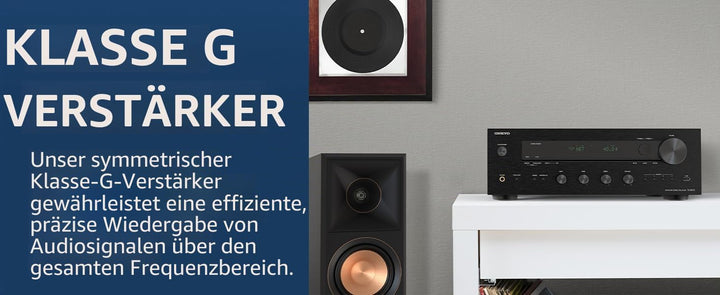 Onkyo TX-8470 2-Kanal Stereo Receiver mit WLAN, Bluetooth, Phono, Hi-Res Audio und Roon Ready