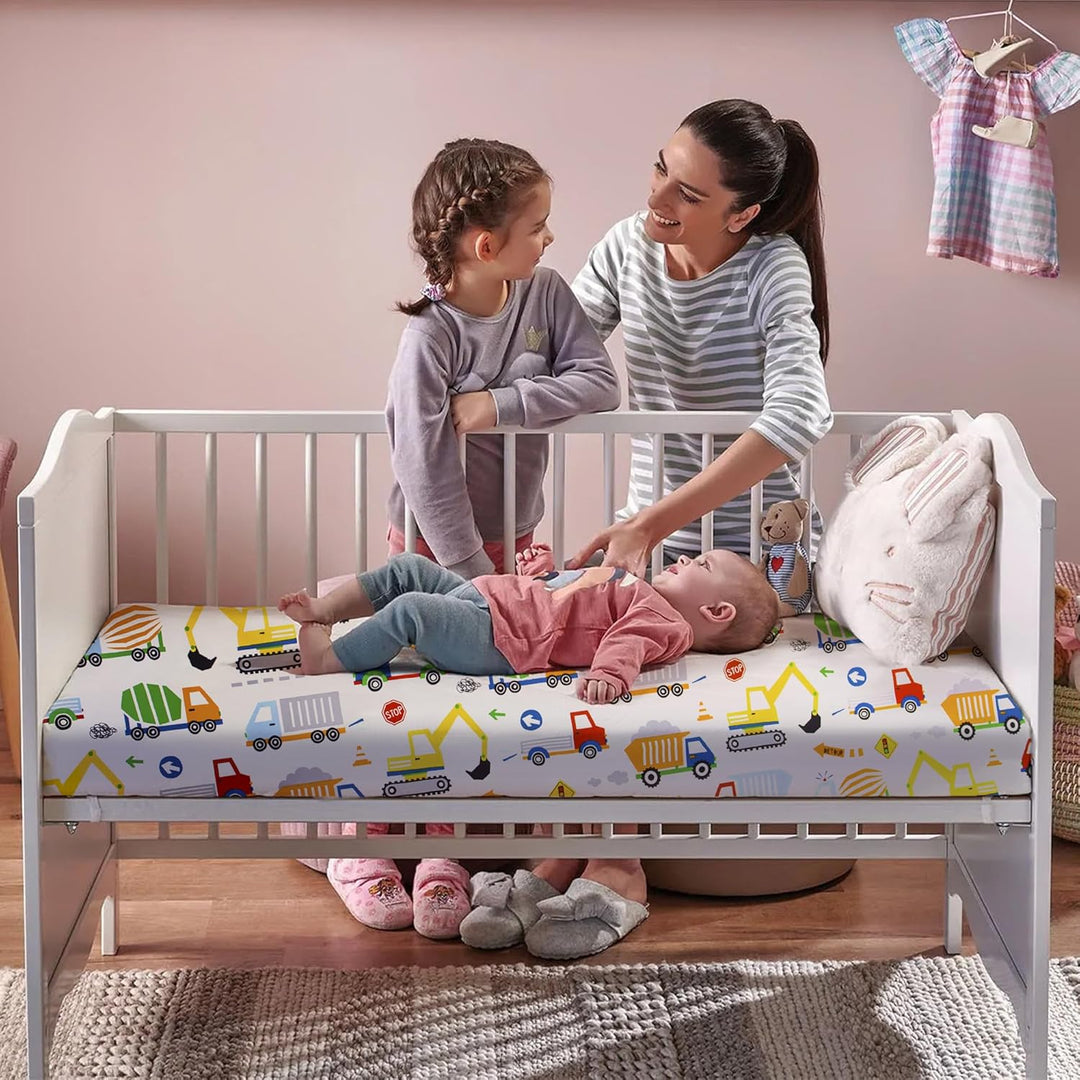 2 Bio-Baumwoll-Spannbettlaken für Mädchen Jungen | Bettwäsche für Kinderbett | Pflegeleichte, weiche