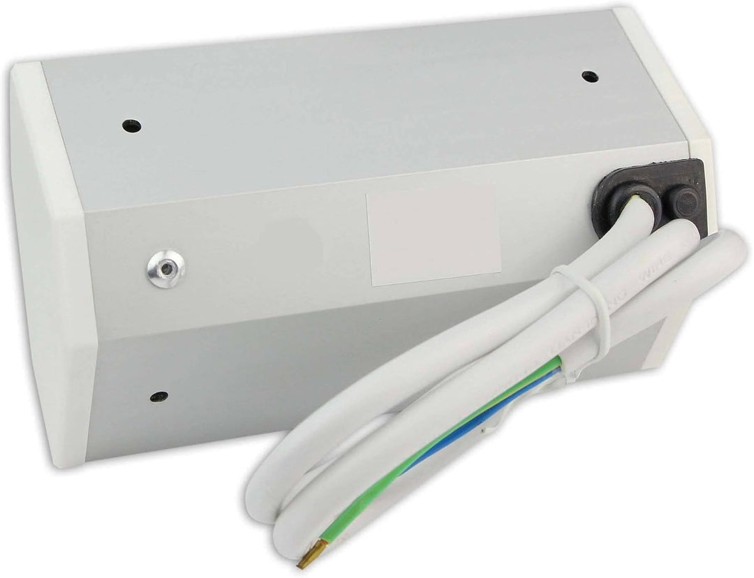 Möbel-Steckdose weiss mit 2x Schuko - hochwertige Ecksteckdose aus Aluminium ideal für Arbeitsplatte