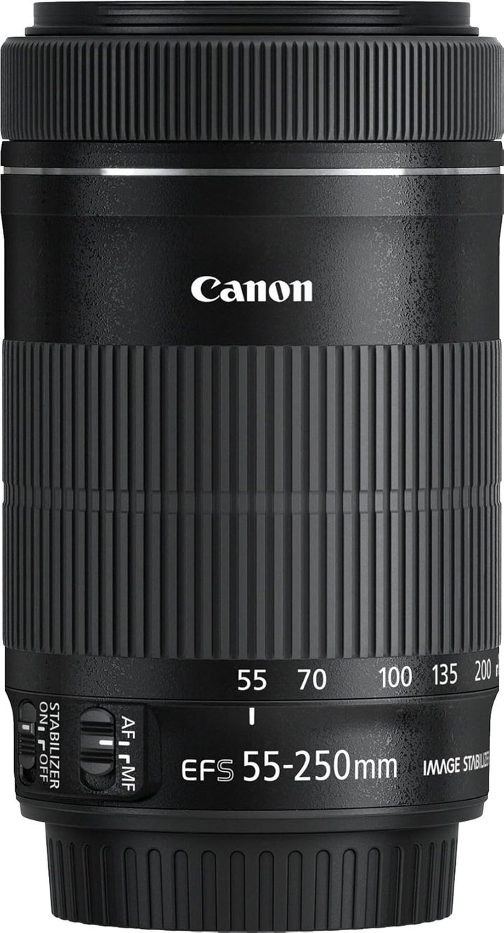 Canon EF-S 55-250mm 1:4-5.6 is STM Tele-Zoomobjektiv (58mm Filtergewinde) schwarz Single, Single