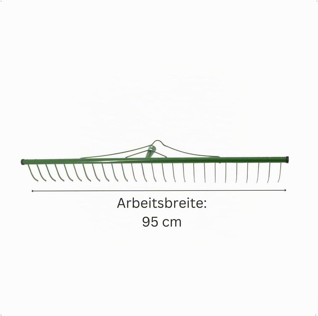 Rekord Heurechen mit 26 Zinken Breite 95 cm aus Stahl, pulverbeschichtet - ohne Stiel, Laubrechen, R