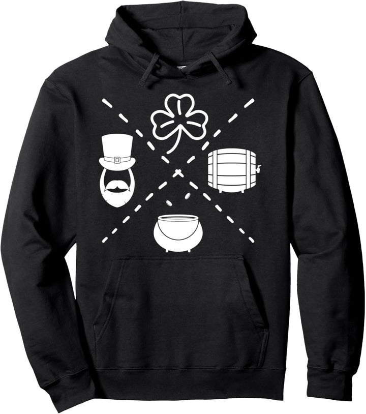 St Patricks Day Hut Shamrock Kleeblatt Bier Münze Geschenk Pullover Hoodie