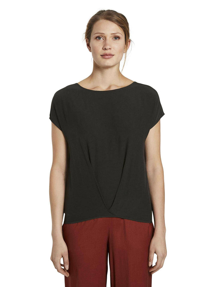 TOM TAILOR Damen Bluse 34 14482 - Deep Black, 34 14482 - Deep Black