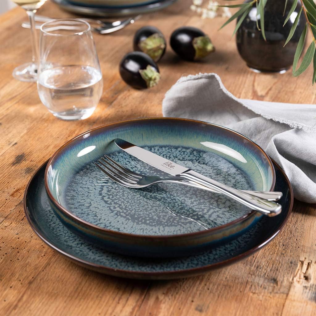 Villeroy & Boch like. by Crafted Breeze Suppenteller 6er Set, 22 cm, Tiefer Teller mit Reaktivglasur