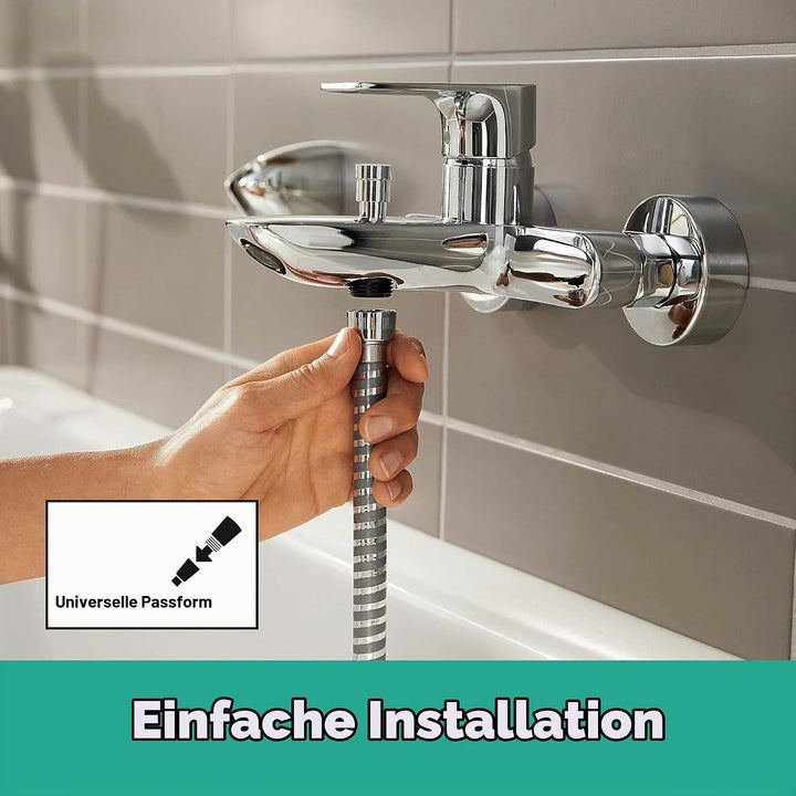 hansgrohe Wannenarmatur Rebris E, Aufputz Badarmatur für 2 Funktionen, Chrom Chrom Wanne, Chrom Wann