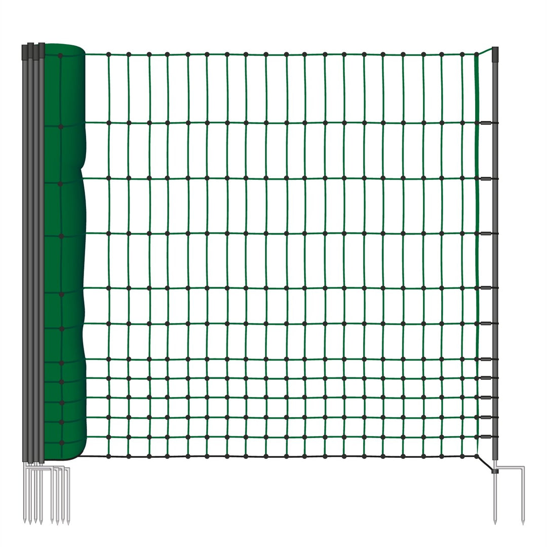 Kerbl 292219 Geflügelnetz 25 m, 112 cm Doppelspitze, ohne Strom, grün, 25 m