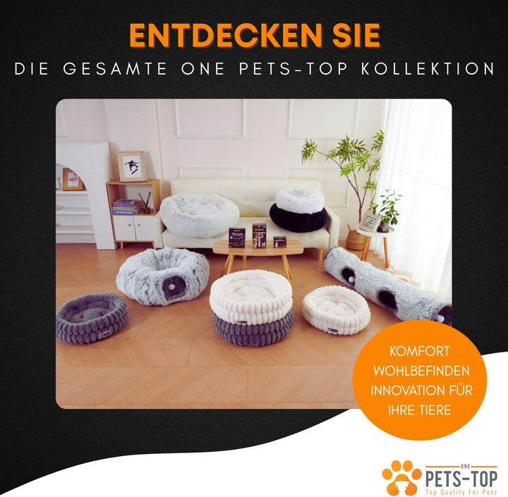 Katzenbett Flauschig – Katzenkissen Rund Weich – Cat Bed Waschbar – Schlafplatz für Katze & Kleine H