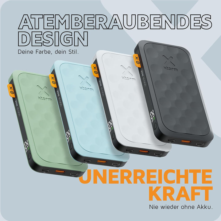 Xtorm Fuel Series 5 20W Powerbank, Klein und Stark, 10.000mAh, 2 x USB-C / 1 x USB-A, Flugzeugfest,