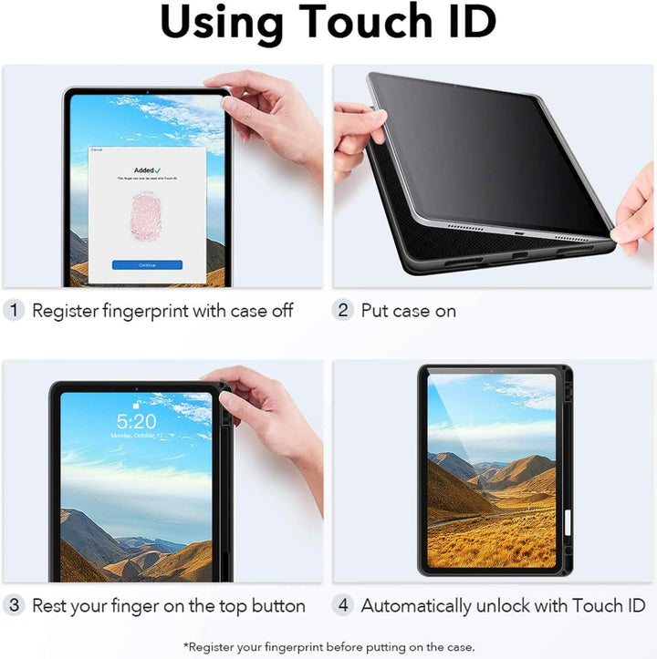 AUAUA Hülle für iPad Air 5. Generation(2022), iPad Air 4. Generation(2020), mit Stifthalter, Auto Sc