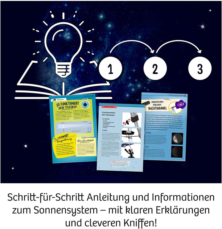 KOSMOS 675158 Astro-Teleskop, Kinder Teleskop ab 12 Jahren, bis zu 140-fache Vergrösserung, mit Refr