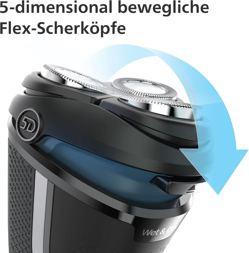 Philips Shaver Series 3000 - Elektrischer Nass- und Trockenrasierer für Herren mit ausklappbarem Tri