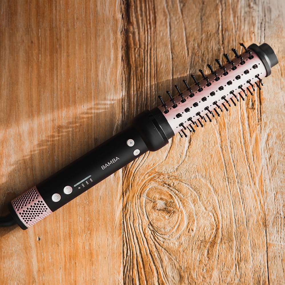 Cecotec Glättbürste Bamba InstantCare Curly AirFlow. Trocknet und kräuselt, 34mm Zylinder, Keramikbe