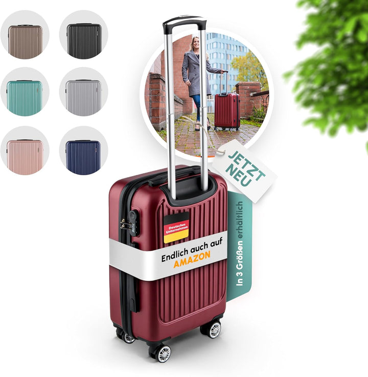 Easy Move ABS Hartschalenkoffer [ERGONOMISCH &amp; SICHER] - Grosser Trolley Koffer mit 360° Rädern, Zah