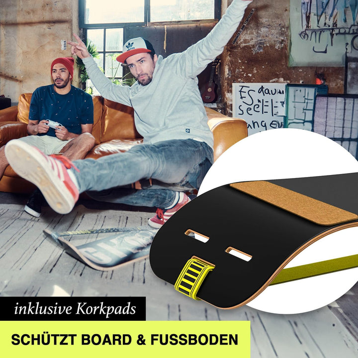 GIBBON Gyboard Spiel Black/White - Innovatives Balance Board - Interaktives Training mit App - Für Z