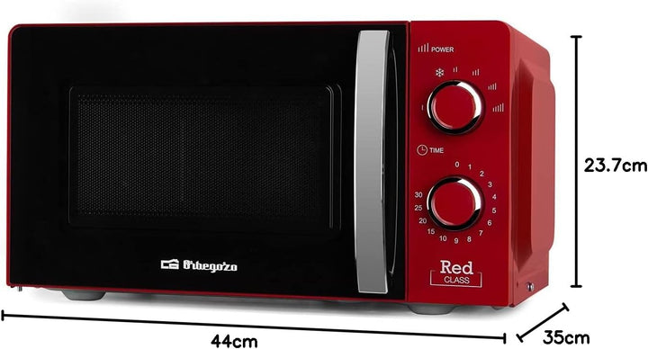 Orbegozo Mikrowelle MI 2121, 20 Liter Kapazität, 6 Leistungsstufen, Timer, Auftauprogramm, 700 W, Ro