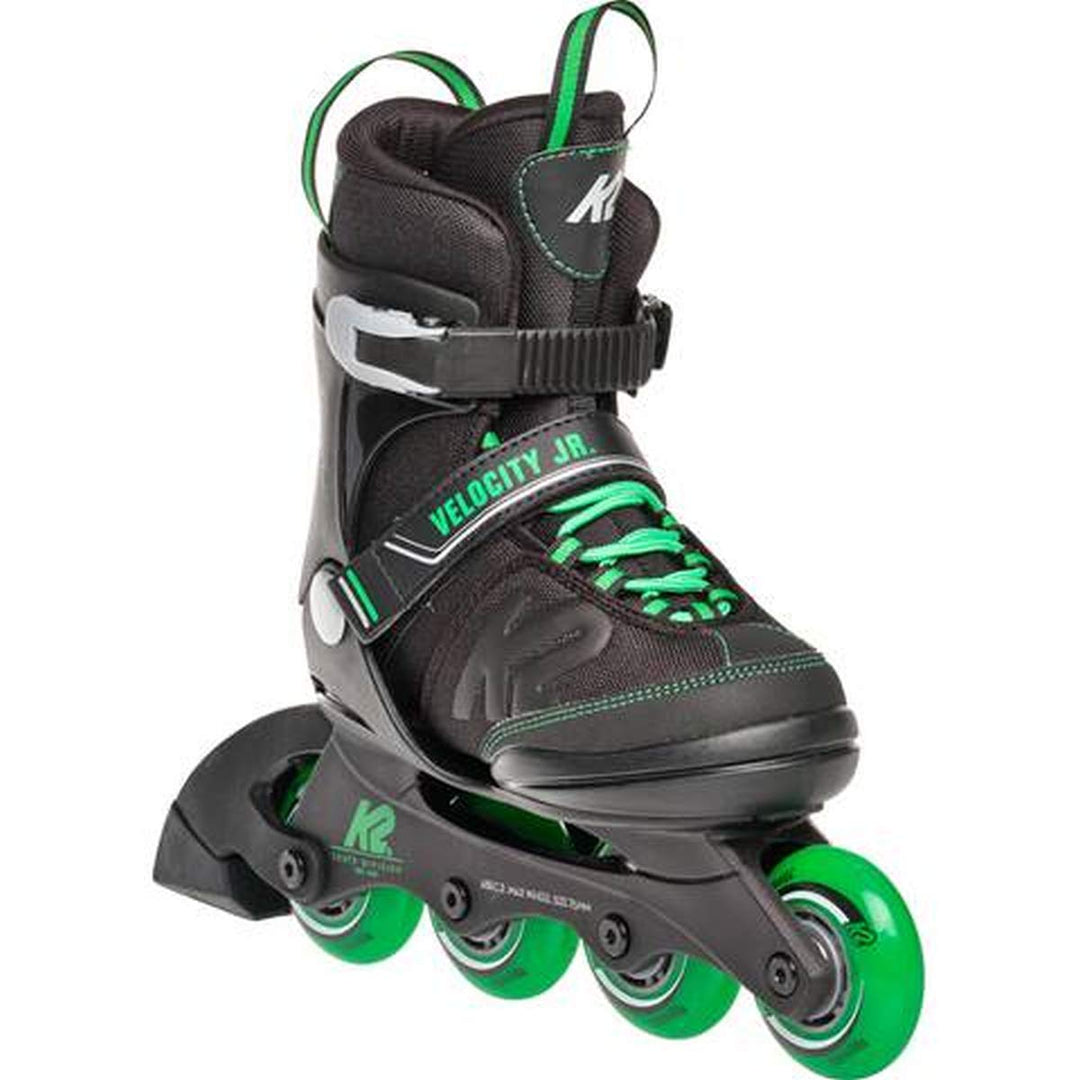 K2 Jungen Velocity Jr Boys Inline Skates S (EU: 29-34 / UK: 10-1 / US: 11-2) Black - Green, S (EU: 2