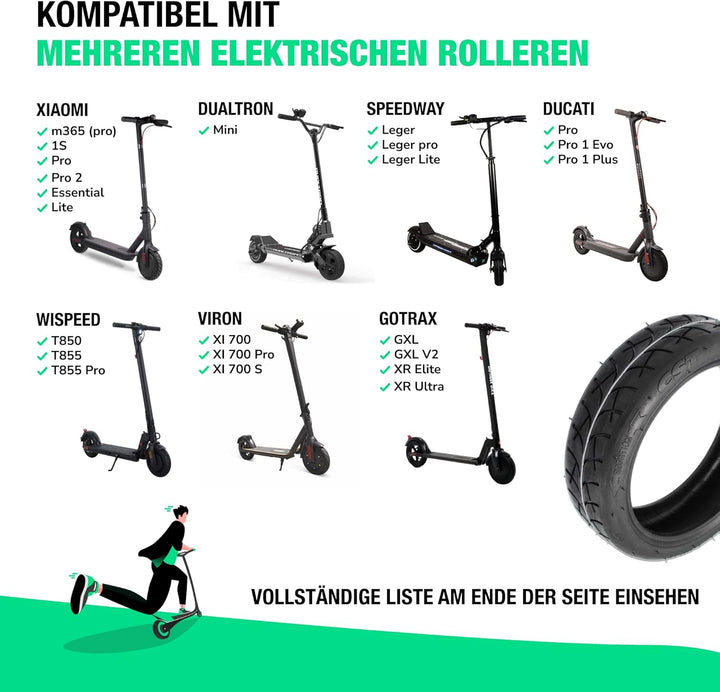 MOOVMOOV E-Scooter V3 Reifen 8 1/2 x 2 - Kompatibel mit Elektrorollern, wie Dualtron Mini Scooter -