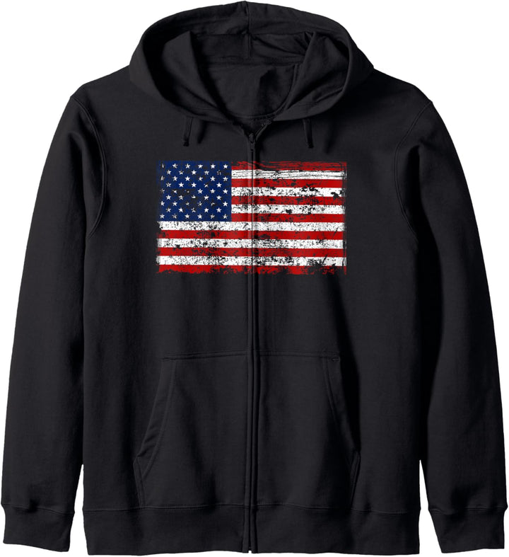 Distressed USA Flag Kapuzenjacke