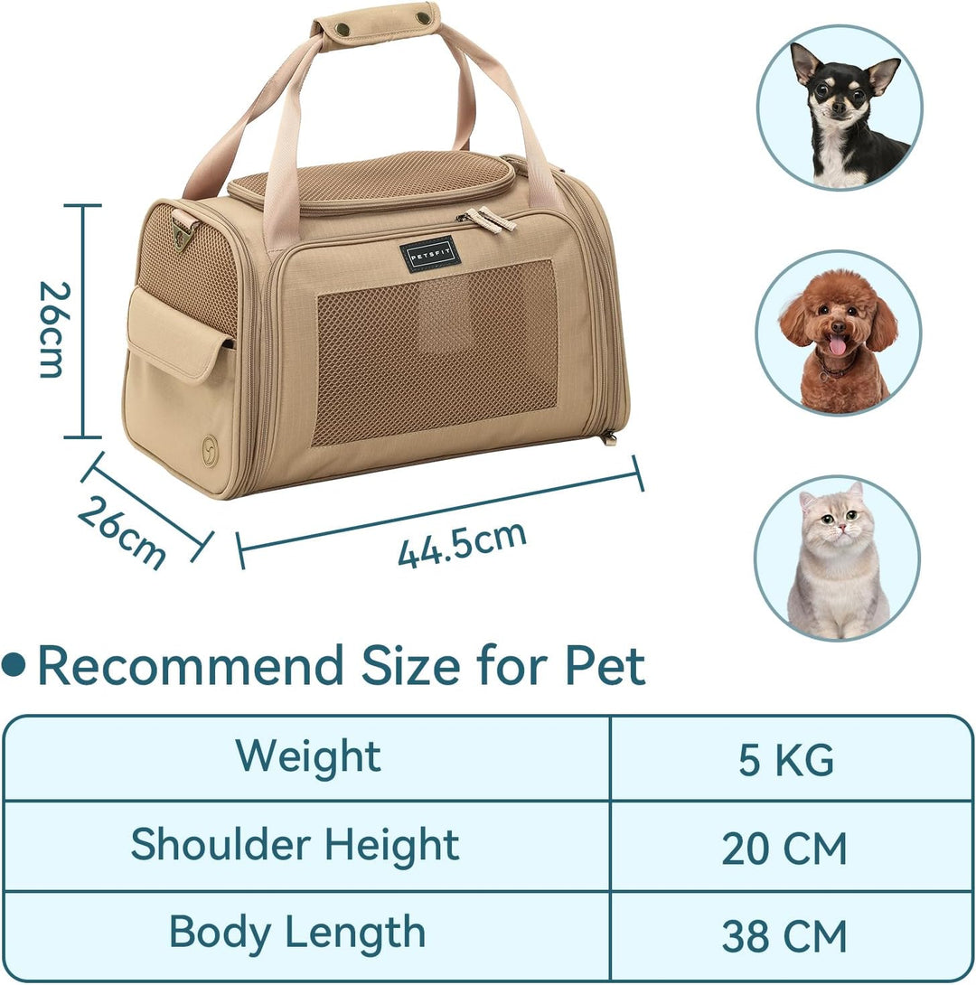 Petsfit Transportbox Katze &amp; Hund, Hundetasche Tragetasche für Katze kleine Hund, faltbar Katze Tran