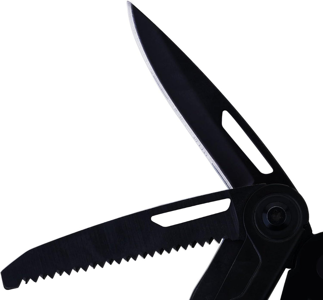 munkees® Multitool 10-in-1 Black Line – EDC-Werkzeug mit Messer, Zange