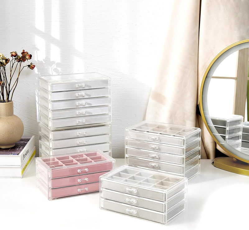 ProCase Acryl Schmuck Organizer Schmuckschatulle für Damen Durchsichtige Schmuckaufbewahrung Schmuck
