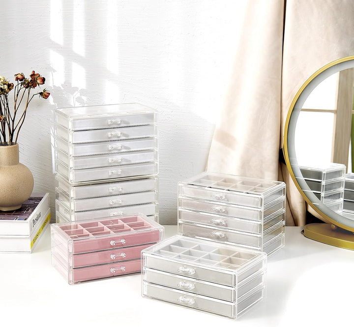 ProCase Acryl Schmuck Organizer Schmuckschatulle für Damen Durchsichtige Schmuckaufbewahrung Schmuck