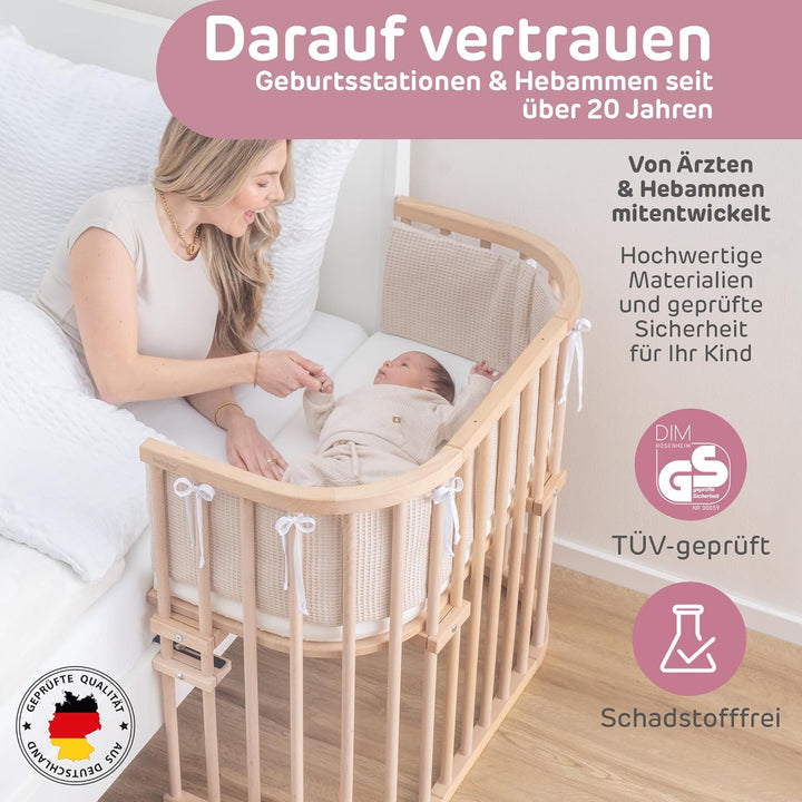 babybay Original Beistellbett, natur unbehandelt mit Matratze Classic Soft Original natur unbehandel