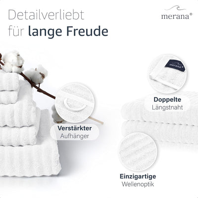 Merana Oslo Luxus Handtuch Set - 4X Handtuch und 2X Duschtuch - Schnelltrocknende Handtücher aus 100