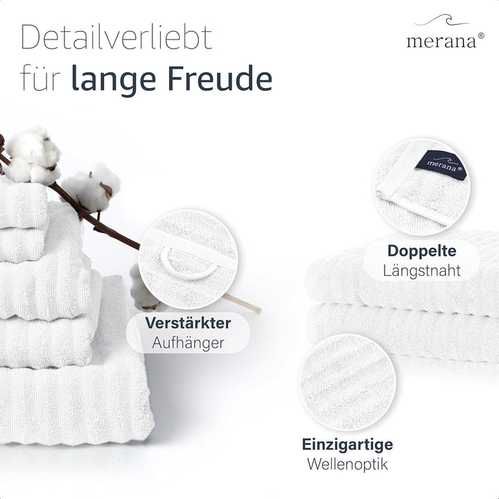 Merana Oslo Handtücher 50x100 cm - 2X Luxus Handtuch - Schnelltrocknendes Handtuch aus 100% feinster