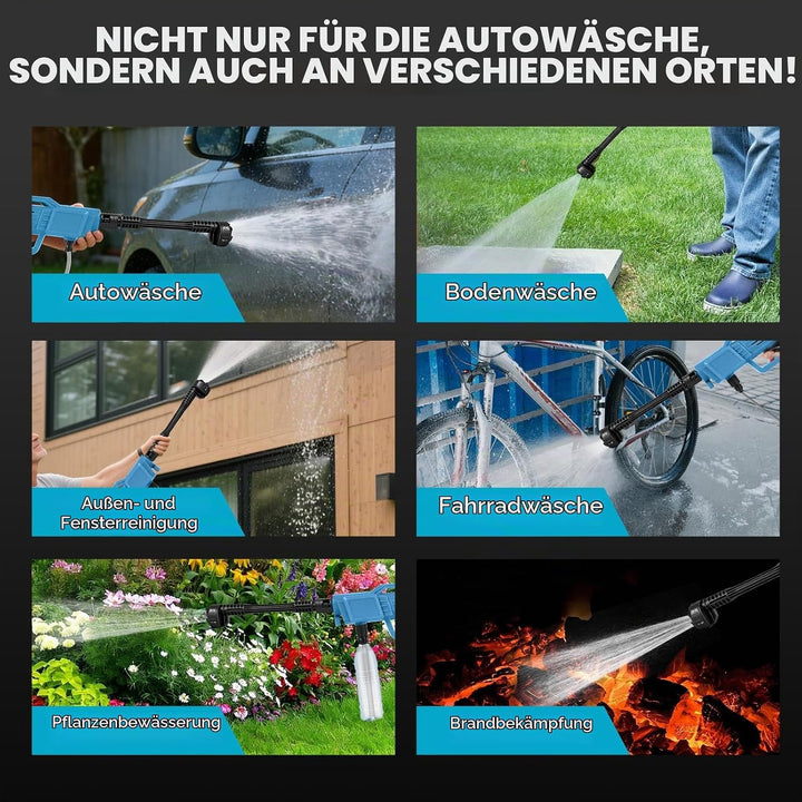 Akku Hochdruckreiniger für Makita 18V Akku, 45 Bar Mobiler Hochdruckreiniger mit 2×2.0Ah Akkus, 6-in