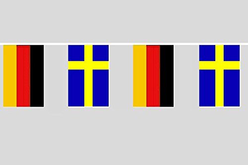 U24 Flaggenkette Deutschland - Schweden 6,20 m Fahne Flagge Fahnenkette Freundschaft