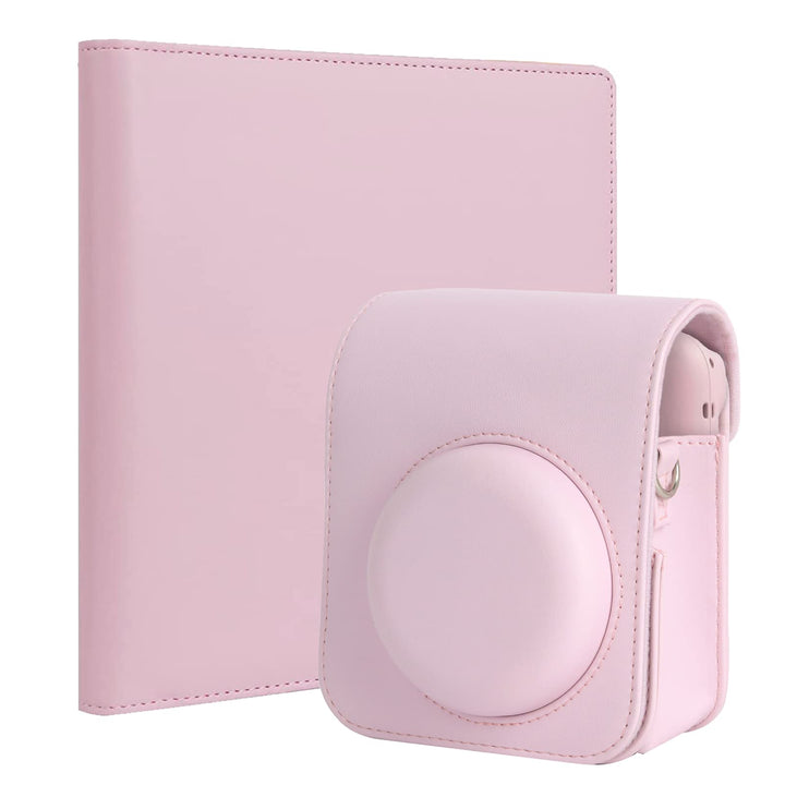 Crefotu Tasche Hülle mit 256 Taschen Fotoalbum für für Fujifilm Instax Mini 12 Sofortbildkamera (Ros