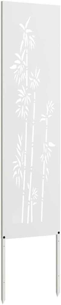 vidaXL Garten Sichtschutz-Leinwand Floral Weiss 32 x 140 cm, Weiss 32 x 140 cm