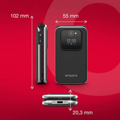Emporia JOY-LTE - 4G-Handy für ältere Menschen, hohe Lautstärke, 2,8-Zoll-Farbdisplay, 3 Schnellanru