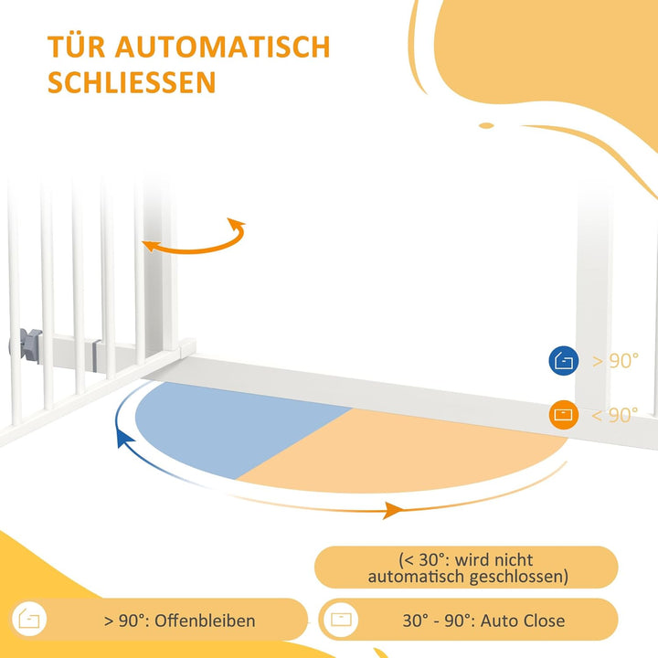 PawHut Treppenschutzgitter Türschutzgitter Ohne Bohren 74-100cm Kinderschutzgitter mit Auto-Close Be